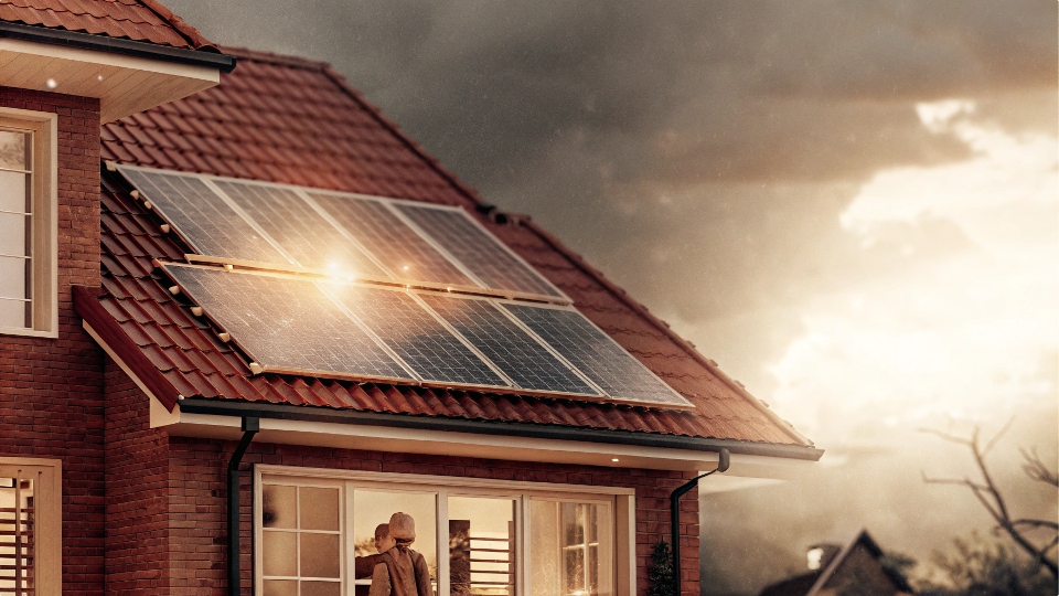 A person looking at a price tag on a solar pump system